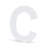 L'Adamo White 15 cm de yessential.fr est une grande lettre majuscule C blanche en 3D - idéale comme numéro de maison élégant avec accent ou numéro de maison 15 cm pour votre maison.