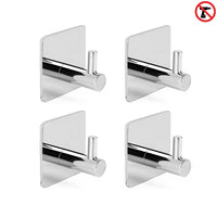 Le 4x Navarro Chrome de yessential.fr est doté de quatre crochets muraux carrés argentés avec des broches arrondies, disposés en grille. La conception autocollante signifie qu'aucun perçage n'est nécessaire et ces crochets sont faciles à installer – aucun outil requis.