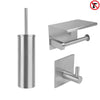 Tapio Inox Brossé WC Set (no-drill)