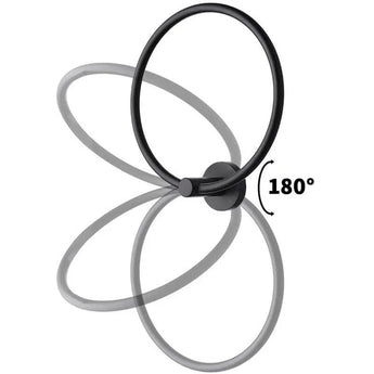 L'Elarbo Gunmetal de yessential.fr est un anneau porte-serviettes rond mural et bronze, affichage vertical vertical pour un mur régréable à 180 degrés - un accessoire pour la salle de bain élégant pour tout l'espace moderne.