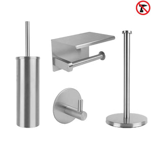 Delo Inox Brossé WC Set (no-drill)