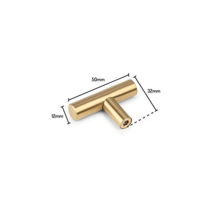 Le bouton Remo Gold de yessential.fr est un bouton de porte cylindrique doré mesurant 50 mm de long, 12 mm de diamètre et dépassant de 32 mm de la base. Comprend un trou de vis pour une installation facile.