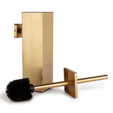 L'ensemble WC Venzo Gold de yessential.fr, comprenant un porte-brosse de toilette doré assorti et une brosse à poils noirs, est présenté sur un fond blanc - idéal pour tous ceux qui souhaitent des accessoires de toilette dorés élégants pour leur salle de bain.