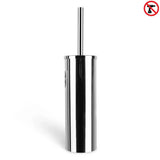 La brosse de toilette Bruno Chrome avec support de yessential.fr est autonome et ne nécessite aucun perçage pour l'installation, comme l'indique le symbole de forage barré rouge en haut à droite. Fabriqué en acier inoxydable avec brosse.