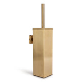 Le porte-brosse de toilette Alessino Gold de yessential.fr, avec brosse assortie, a un design minimaliste et ajoute une élégance élégante à n'importe quelle salle de bain.