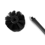 La brosse supplémentaire yessential.fr est une tête de brosse de toilette ronde noire avec des poils rigides et un manche assorti, équipée d'un filetage pour un remplacement facile - parfaite comme tête de brosse remplaçable pour le nettoyage des toilettes.
