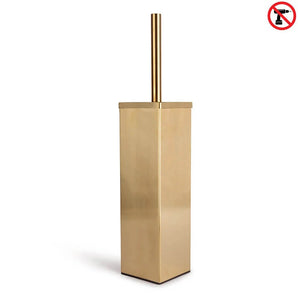 La brosse de toilette Velasco Gold de yessential.fr est autoportante, rectangulaire et équipée d'un support. Grâce à sa conception intelligente, aucun perçage n'est nécessaire pour cet ensemble élégant.