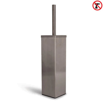 La brosse de toilette yessential.fr Velasco Gunmetal est dotée d'un support carré, ne nécessite aucun perçage pour l'installation (symbole sans perçage en haut à droite) et est idéale pour une utilisation autonome.