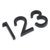 Les figurines Silvio Black 60 mm de yessential.fr sont en trois dimensions et disposées sur un fond blanc. Ces chiffres adhésifs noirs sont élégants et modernes et projettent des ombres subtiles pour un effet élégant.