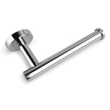 L'ensemble de toilettes Romano Chrome de yessential.fr est un porte-rouleau de papier toilette mural moderne avec une base ronde et une tige droite, idéal pour tout accessoire de salle de bain ou collection d'accessoires de toilette.