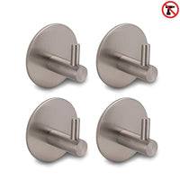 Les 4 crochets à serviettes Rudro Gunmetal de yessential.fr ont une finition en bronze brossé, des bases rondes et des chevilles cylindriques. Ces supports autocollants sont faciles à installer sans outils – aucun perçage requis.