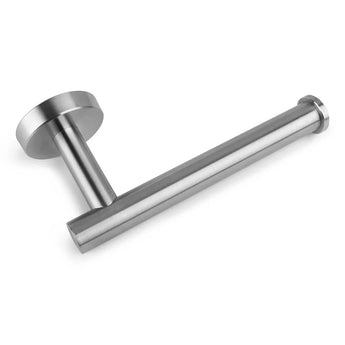 L'ensemble de toilette Corrado en acier inoxydable de yessential.fr est un support de toilette mural en acier inoxydable au design moderne et minimaliste - idéal pour vos accessoires de salle de bain ou votre ensemble d'accessoires de toilette, avec une base ronde et une tige horizontale droite.