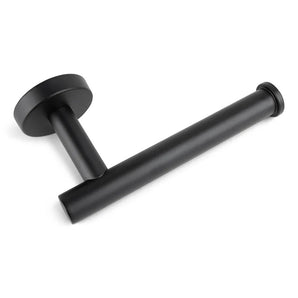 Le Tino Black de yessential.fr est un support pour toilette murale noir mat avec une base ronde minimaliste et une belle finition - idéal pour des accessoires complets pour toilette noir mat.