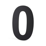 Un grand chiffre zéro 3D noir se dresse sur un fond blanc uni - parfait comme l'Animo Black 15 cm (sans perçage) de yessential.fr pour votre porte ou votre boîte aux lettres.