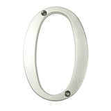Le Matteo Nickel 10 cm de yessential.fr est un numéro zéro en métal avec un design brossé et deux trous de montage, un en haut et un en bas - qui fait partie de l'élégante collection de numéros de maison.