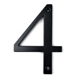 Le Matteo Black 10cm de yessential.fr est un numéro de maison 3D noir "4" avec deux trous de vis pour un montage facile sur le mur ou la porte. Donnez à votre entrée un look moderne avec ce numéro de maison élégant.