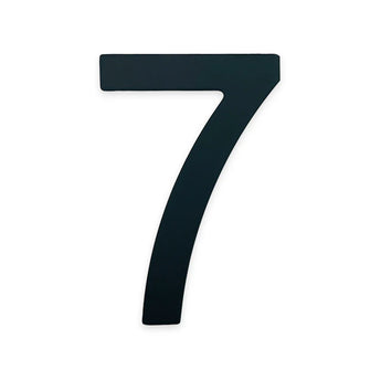 L'Animo Noir 7,6 cm (ne pas percer) de yessential.fr porte un chiffre 7 noir en gras sur blanc, idéal comme numéro de maison autocollant moderne. Facile à appliquer pour un look élégant – aucun perçage requis.