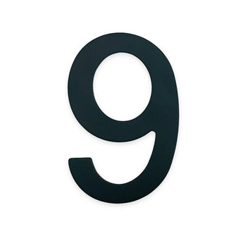 Un grand chiffre neuf (9) noir et audacieux, similaire à l'Animo Black 7,6 cm (sans perceuse) de yessential.fr, affiché sur un fond blanc uni.