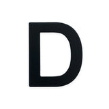 Une lettre majuscule noire audacieuse sur fond blanc, parfaite comme numéro de maison autocollant ou en combinaison avec les chiffres adhésifs yessential.fr Animo Black 7,6 cm (sans perçage) pour une signalisation claire et élégante.