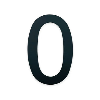 Un grand chiffre zéro (0) noir sur fond blanc uni, stylisé comme l'Animo Black 7,6 cm (sans perceuse) de yessential.fr.
