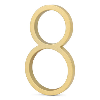 L'Amato Gold 15 cm de yessential.fr est un numéro de maison 3D saisissant de couleur dorée qui tient debout - parfait pour tous ceux qui recherchent des numéros de maison modernes.