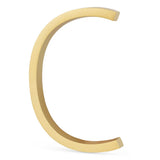 Le numéro de maison Amato Gold 12,5 cm lettre C de yessential.fr se tient debout sur un fond blanc.