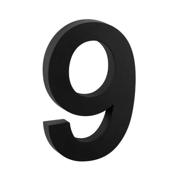 L'Angelo Black 30 cm de yessential.fr présente un chiffre neuf noir audacieux et vertical dans un style moderne sans empattement - idéal comme numéro de maison noir frappant ou numéro de maison moderne pour les maisons contemporaines.