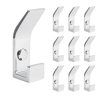 Les 10x patères Huso Chrome se composent d'une grande et de neuf petites patères murales argentées, disposées en trois rangées sur un fond blanc.