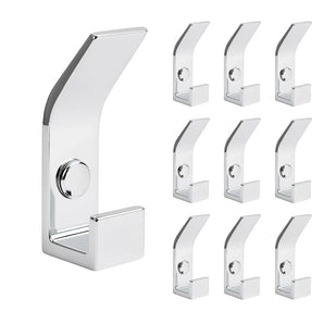 Les 10x patères Huso Chrome se composent d'une grande et de neuf petites patères murales argentées, disposées en trois rangées sur un fond blanc.
