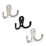 Petites patères en noir, chrome et taupe. Pour montage mural.