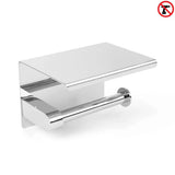 L'ensemble de toilettes Ludo Chrome de yessential.fr est un support de toilettes mural avec une étagère plate. Grâce à la fonction « sans perçage », représentée par une icône, vous pouvez l'installer facilement – ​​aucun perçage n'est nécessaire.