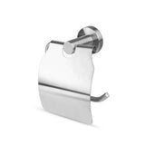 Le porte-rouleau de papier toilette Julio en acier inoxydable de yessential.fr est un support élégant en acier inoxydable avec rabat, plaque de recouvrement incurvée et bras horizontal pour suspendre avec style votre papier toilette.