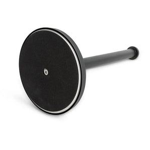 Le Jurado Black de yessential.fr est une planche d'équilibrage avec une poignée cylindrique, une plateforme ronde et plate noire et une surface de préhension texturée - parfaite pour l'exercice ou la physiothérapie.