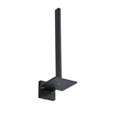 Le porte-rouleau de rechange Bellino Black de yessential.fr est un support de toilette mural en métal noir moderne et minimaliste avec une étagère plate et une tige verticale haute - idéal pour suspendre ou exposer avec style des objets dans votre salle de bain.