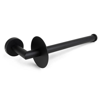 L'ensemble de toilettes Pacho Black de yessential.fr est doté d'un support de toilette mural moderne noir mat avec une base ronde - parfait pour votre ensemble de toilettes noir mat ou comme complément à votre collection d'accessoires de salle de bain.