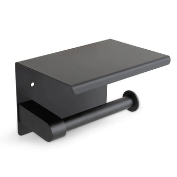 L'ensemble de toilette Midao Black de yessential.fr est un support de toilette mural noir mat doté d'une étagère plate, idéal pour organiser votre ensemble de toilette noir mat ou autre petit ensemble d'accessoires de salle de bain noir.