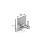 Le crochet porte-serviettes Navarro en acier inoxydable de yessential.fr a une finition en acier inoxydable, une base carrée de 45 mm et un crochet cylindrique de 26,5 mm. Le design minimaliste et moderne garantit une installation élégante sans perçage.