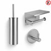 Juano Brushed Stainless Steel Toilet Set (no-drill)