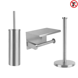 Tygo Inox Brossé WC Set (no-drill)